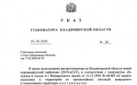 О внесении изменений в Указ Губернатора Владимирской области от 17.03.2020 №38